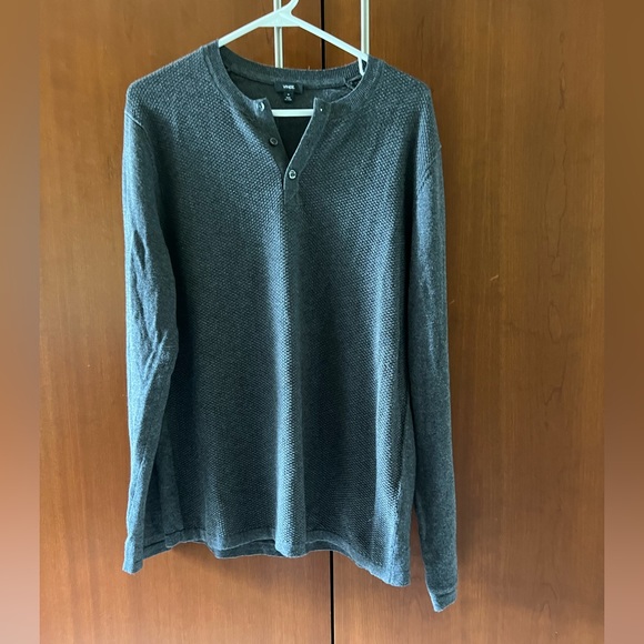 Men's Vince Cotton Cashmere Henley Sweater M - Picture 7 of 9